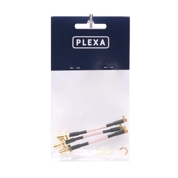 Plexa RP-SMA Female to MMCX Right Angle Connector 60mm (3 pack) - Image 2