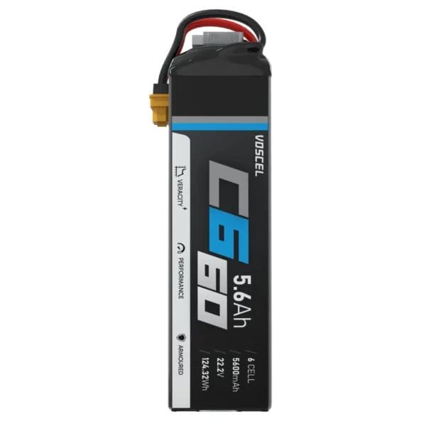 Voscel C660 5600mAh 6S 60C 22.2V 124.32Wh Battery with XT90 - Image 3